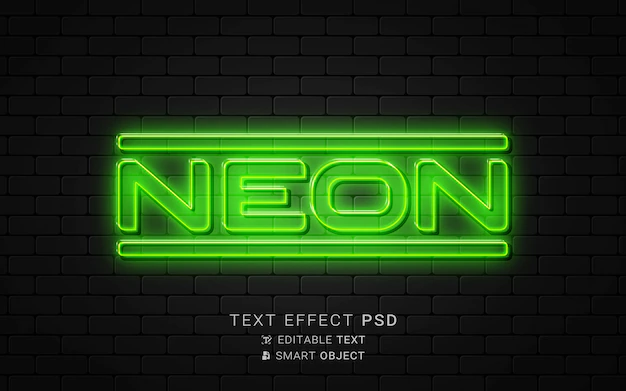 Free PSD | Creative neon text effect