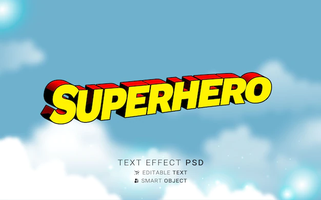 Free PSD | Creative super hero text effect