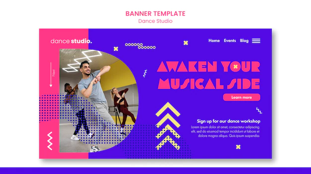 Free PSD | Dance studio banner template design