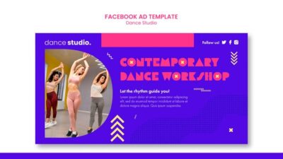 Free PSD | Dance studio facebook ad template design