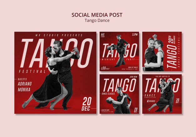 Free PSD | Dance studio instagram post template design