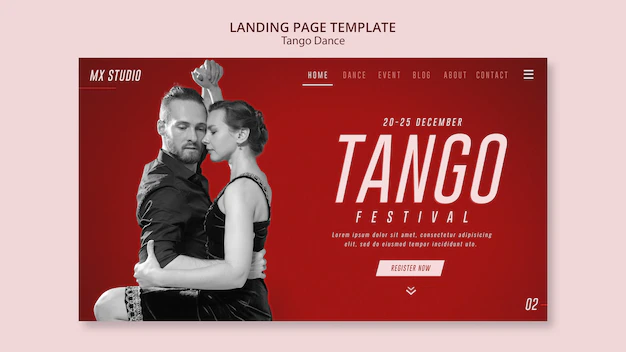 Free PSD | Dance studio landing page template design