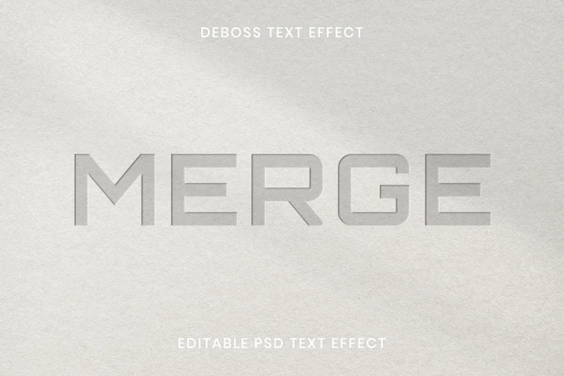 Free PSD | Debossed text effect psd editable template on paper texture background