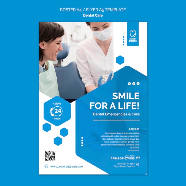 Free PSD | Dental care poster template