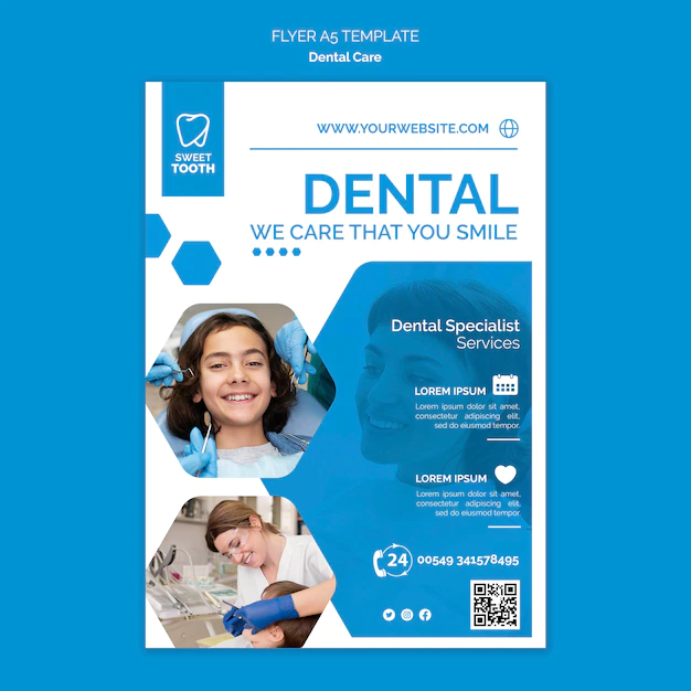 Free PSD | Dental healthcare flyer template
