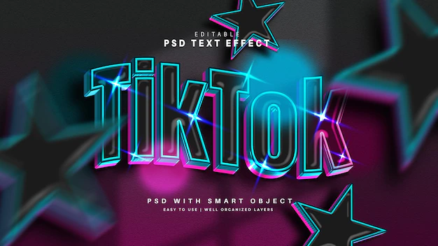 Free PSD | Disco tiktok text effect
