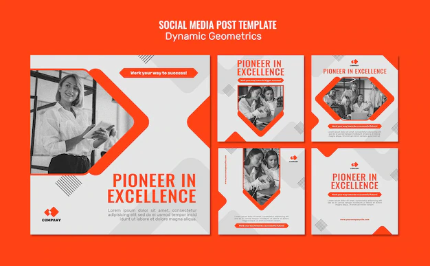 Free PSD | Dynamic geometric social media post template