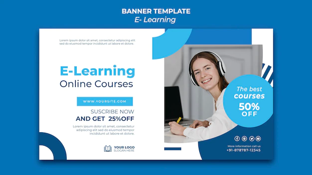Free PSD | E-learning banner design template
