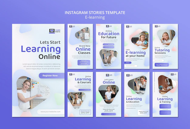 Free PSD | E-learning insta stories template design