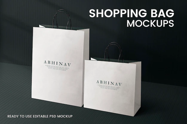 Free PSD | Editable psd shopping bag mockup