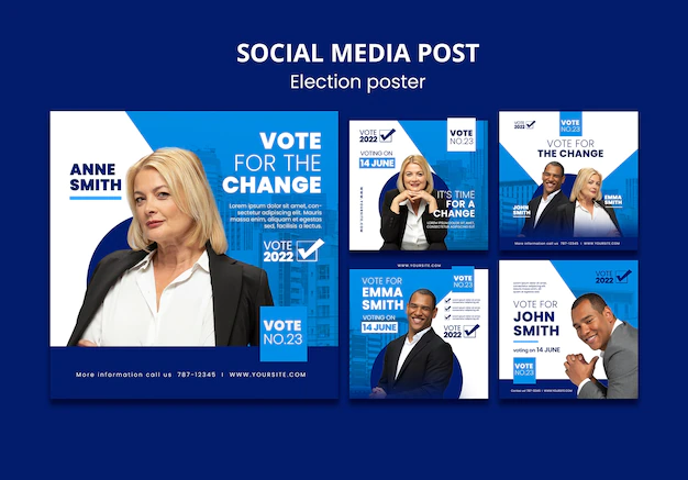 Free PSD | Election and politics instagram posts collection