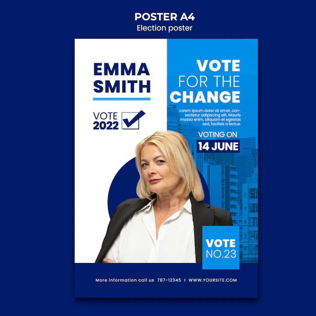 Free PSD | Election and politics vertical poster template