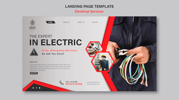 Free PSD | Electrical services landing page style