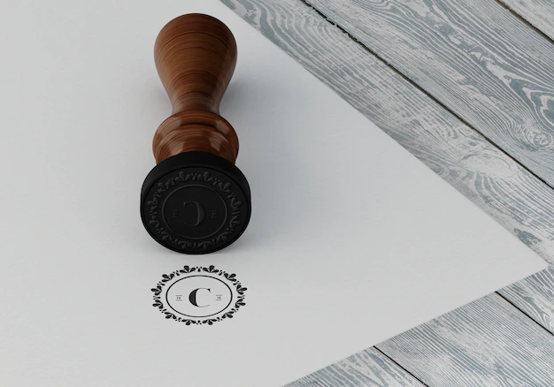 Free PSD | Elegant stamp or badge mockup