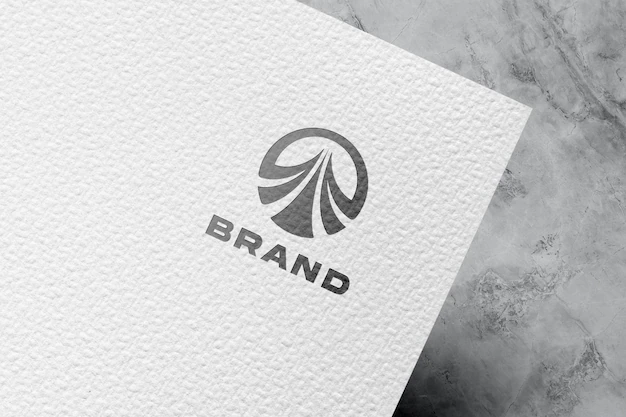 Free PSD | Embossed logo mockup on white paper
