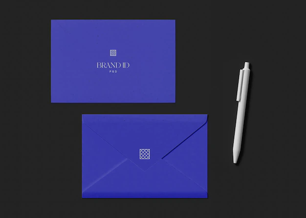 Free PSD | Envelope with pencil mockup