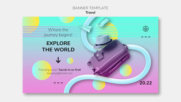 Free PSD | Explore the world banner template
