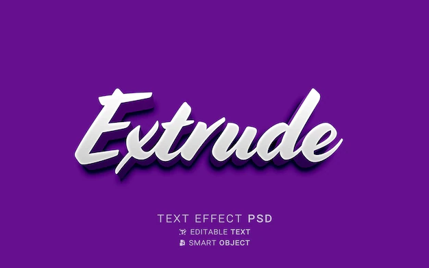Free PSD | Extrude text effect