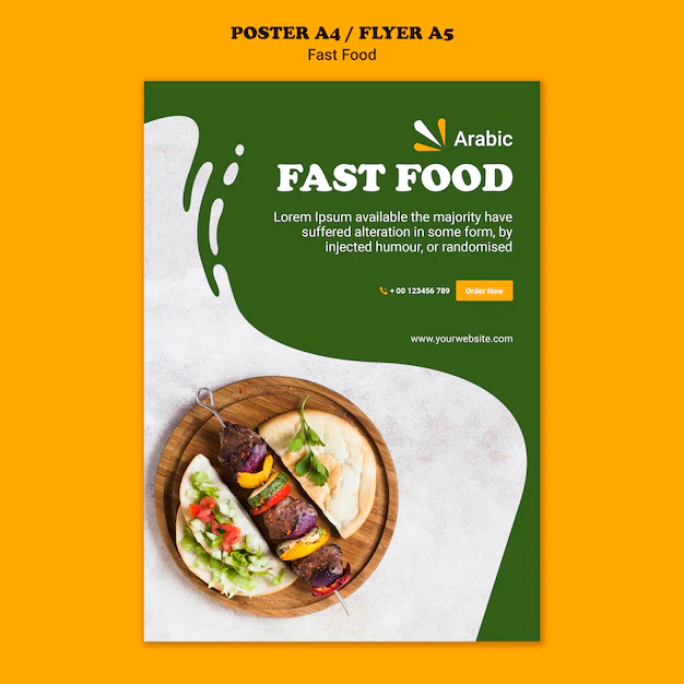 Free PSD | Fast food concept poster template