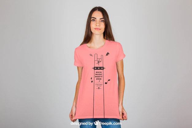 Free PSD | Female t shirt fashion concept
