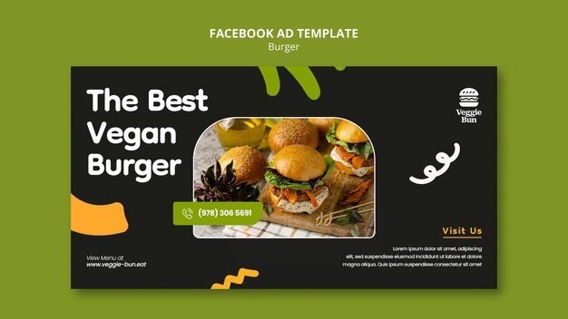 Free PSD | Flat design burger template