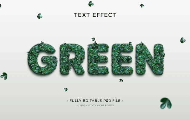 Free PSD | Flat design green text effect