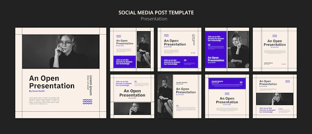 Free PSD | Flat design instagram post presentation template