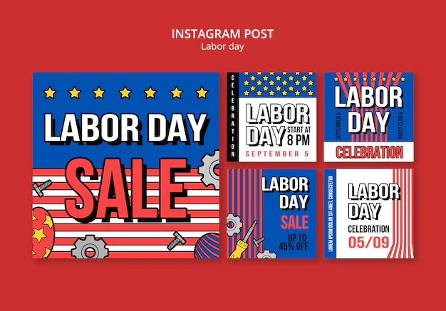 Free PSD | Flat design labor day template