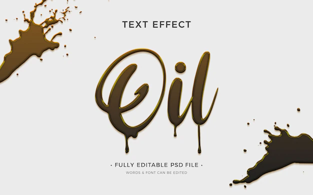 Free PSD | Flat design oil text effect