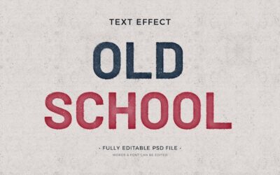 Free PSD | Flat design old school text effect