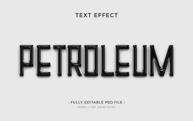 Free PSD | Flat design petroleum text effect