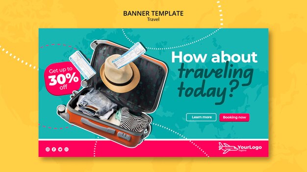 Free PSD | Flat design travel banner template