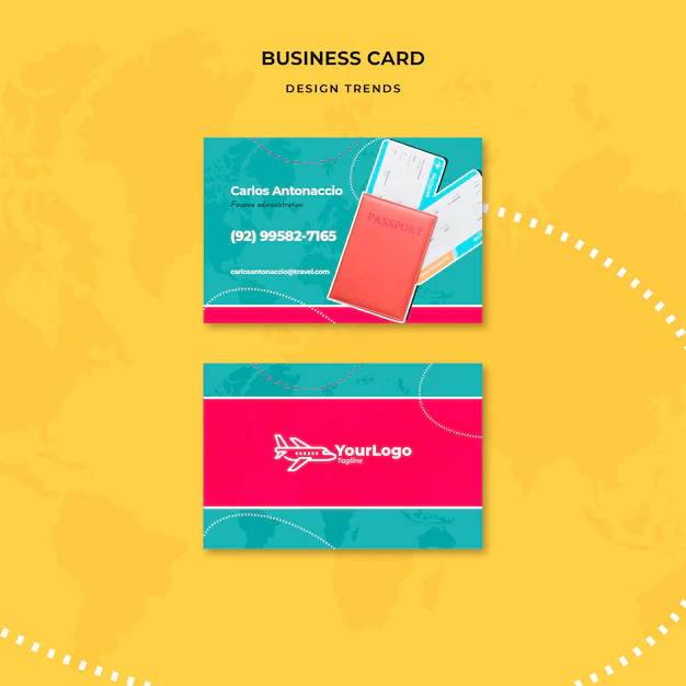 Free PSD | Flat design travel business card template