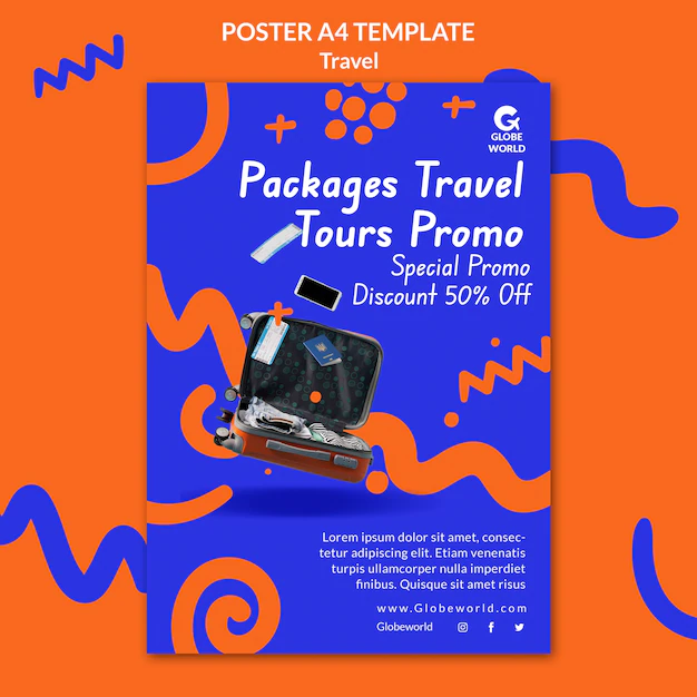 Free PSD | Flat design travel template