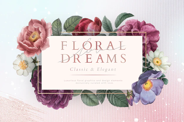 Free PSD | Floral wedding invitation