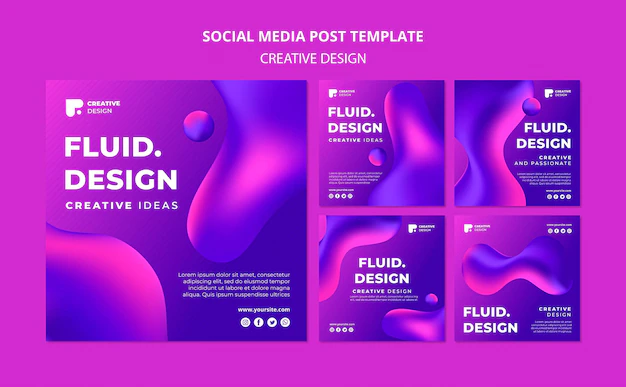 Free PSD | Fluid design instagram posts template