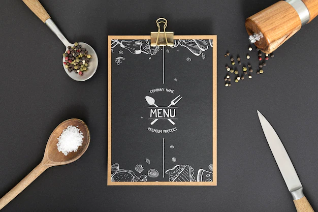 Free PSD | Food menu concept mock-up