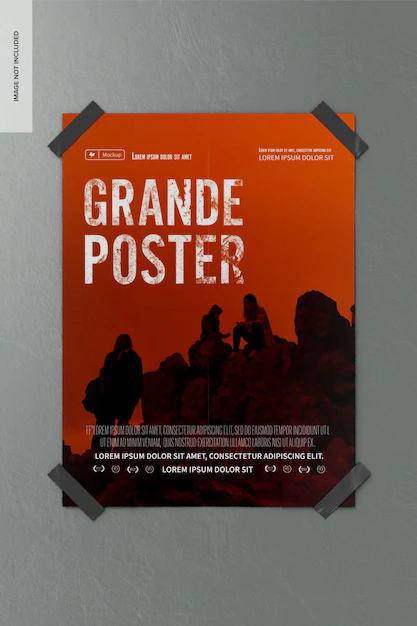 Free PSD | French grande poster mockup