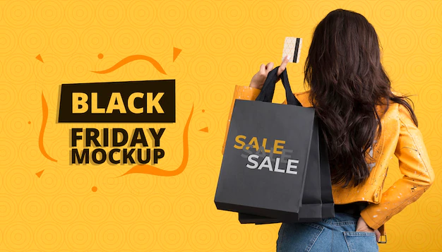 Free PSD | Front view of black friday concept mock-up