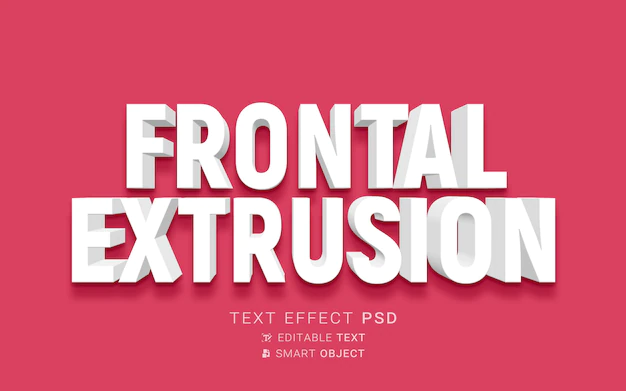 Free PSD | Frontal extrusion text effect