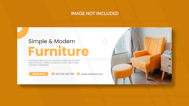 Free PSD | Furniture facebook cover and panoramic banner template