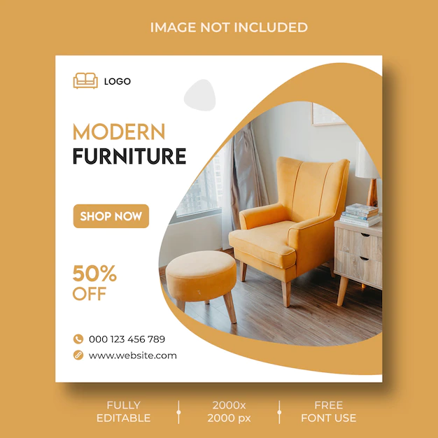 Free PSD | Furniture instagram social media post template