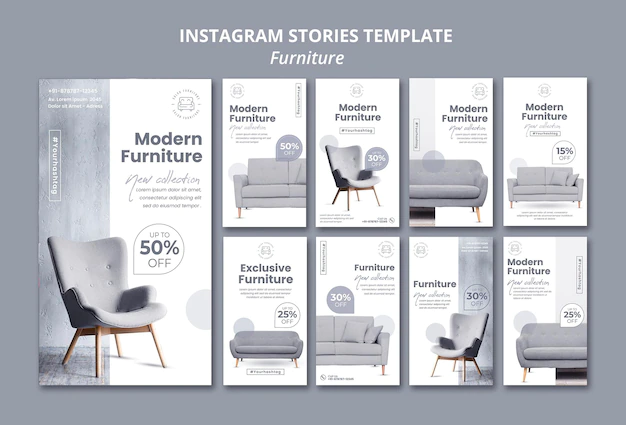 Free PSD | Furniture instagram stories