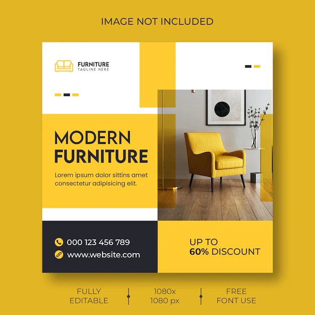 Free PSD | Furniture sale social media post and web banner template