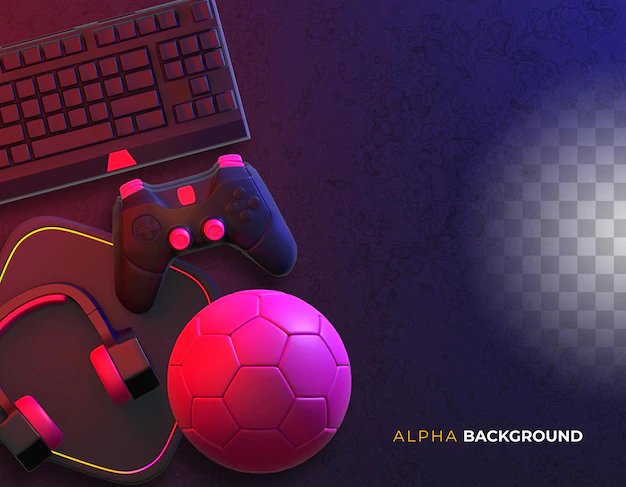 Free PSD | Gamer background with accessories
