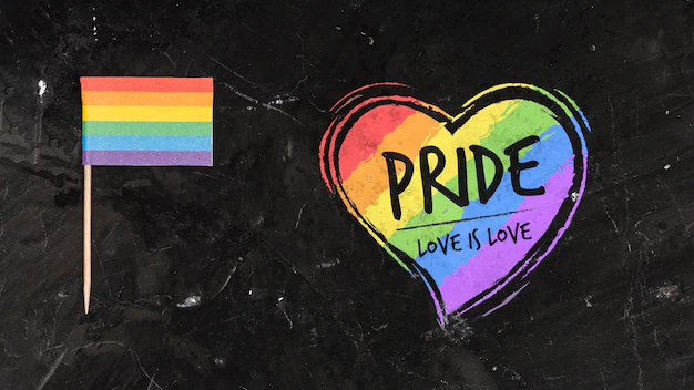 Free PSD | Gay pride background with a heart