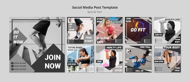 Free PSD | Get fit social media post template