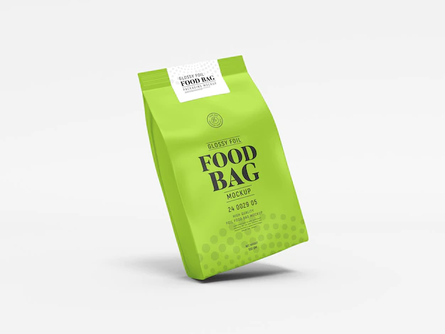 Free PSD | Glossy foil fertilizer bag packaging mockup