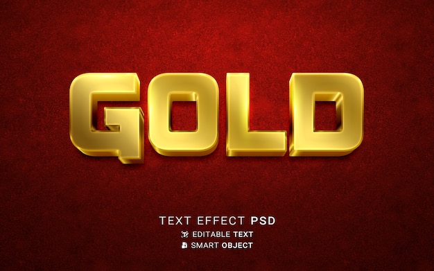 Free PSD | Gold font text effect