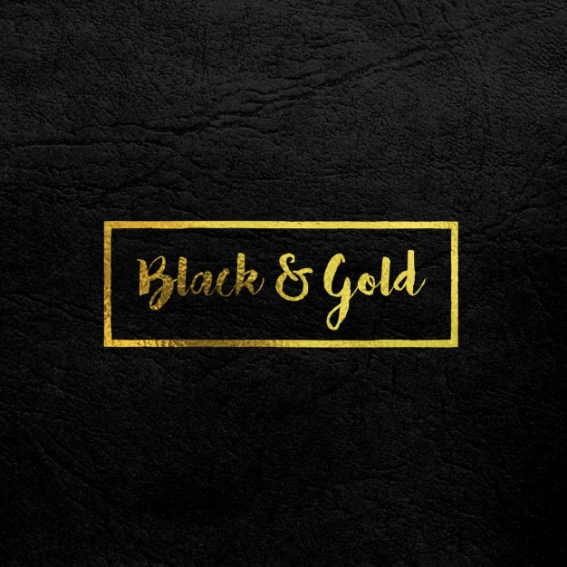 Free PSD | Gold logo mock up on black leather